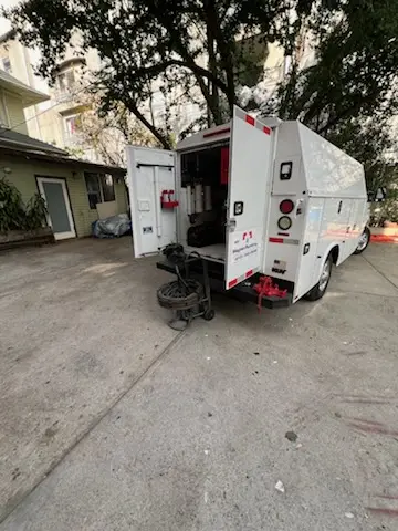 Magnet Plumbing service vehicle on-site for Slab Leak Repair in St. Augustine Shores